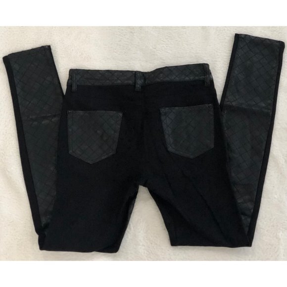 Aqua Black Quilted Faux Leather Pants  - Size 27 - Picture 7 of 10